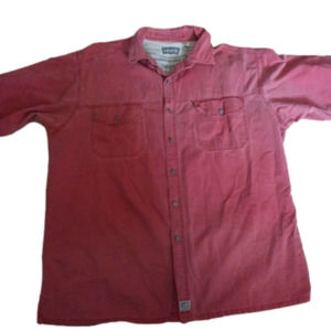 VINTAGE Levis Faded Red Short Sleeve Button Down Shirt Size XL
